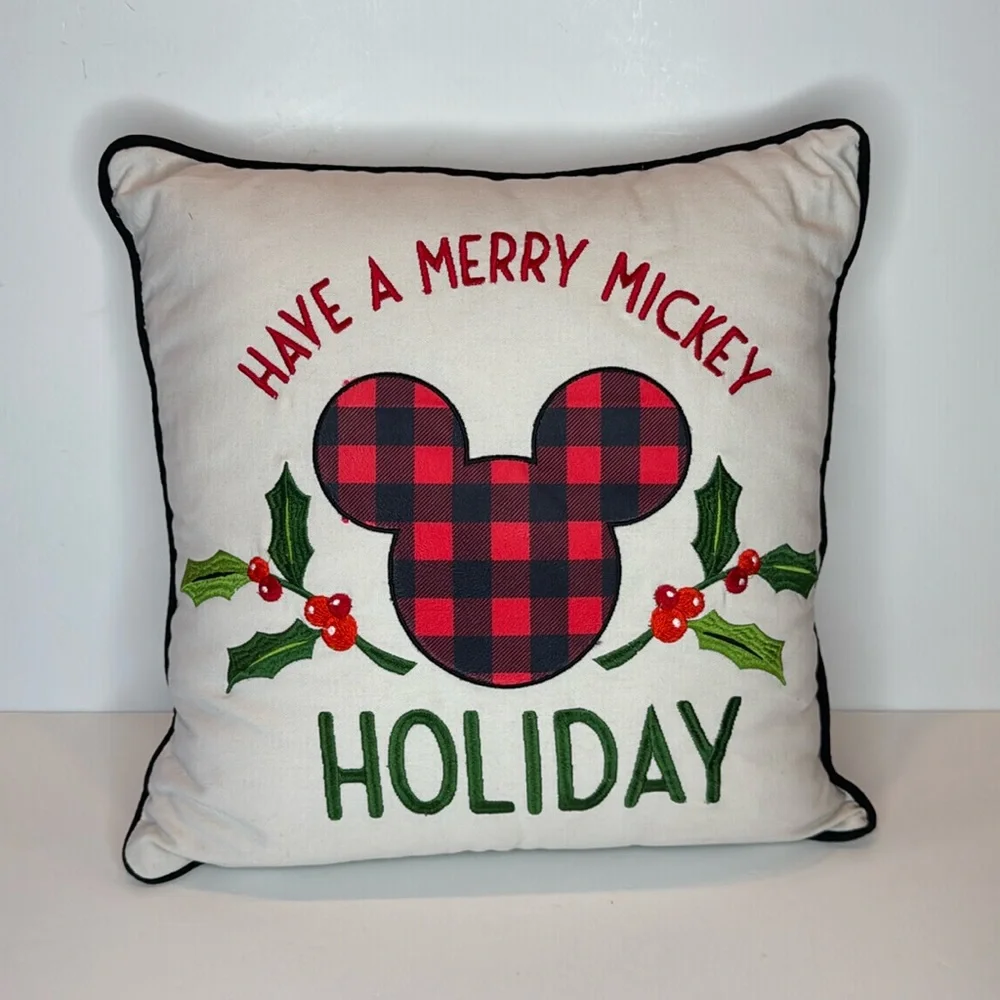 Disney holiday pillow